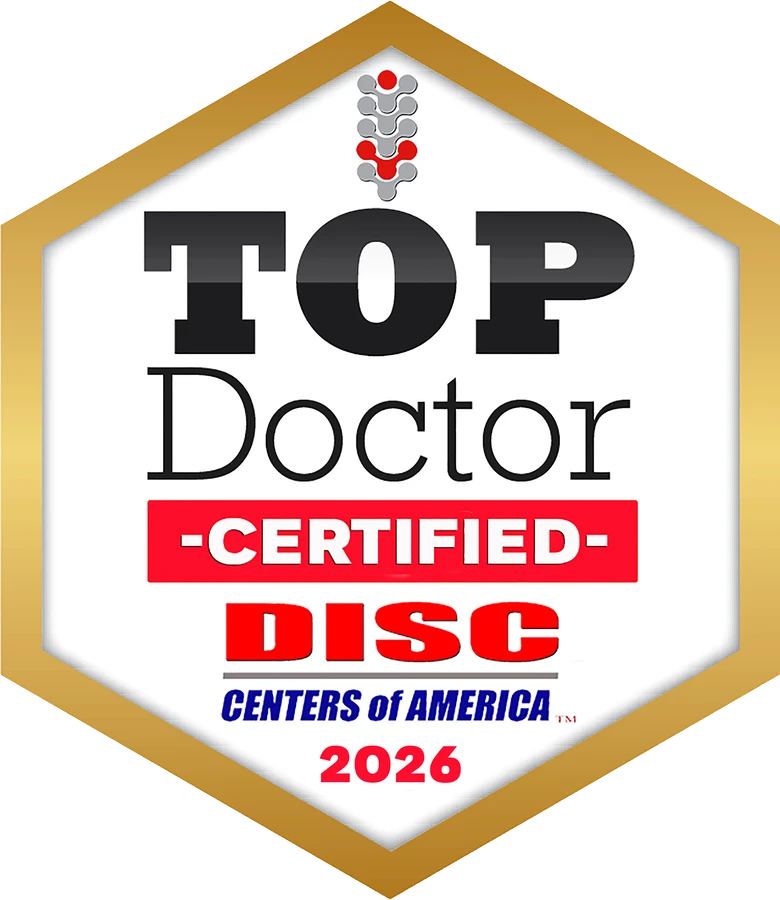 Disc Centers of America Certified Top Doctor 2026 badge