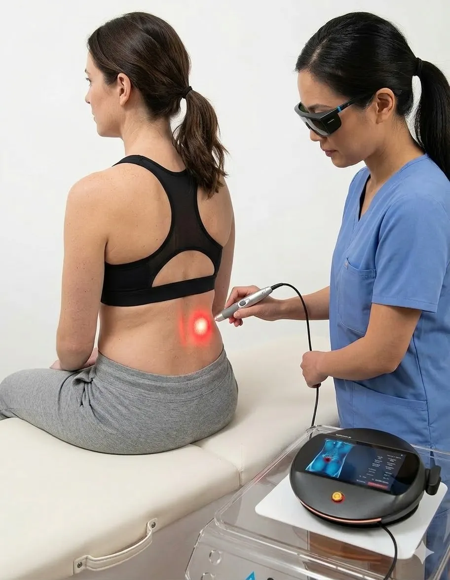 Class IV medical laser device treating a patient's joint